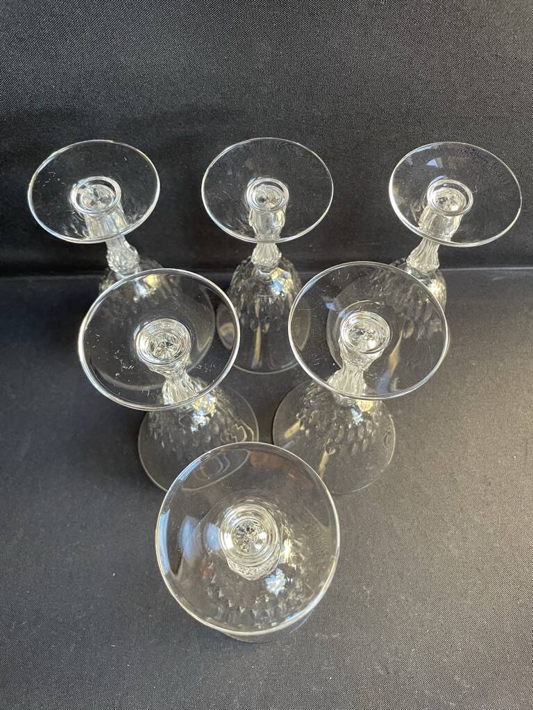 6 Saint Louis wine glasses cut Lozère service stamped