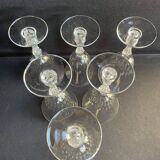 6 Saint Louis wine glasses cut Lozère service stamped