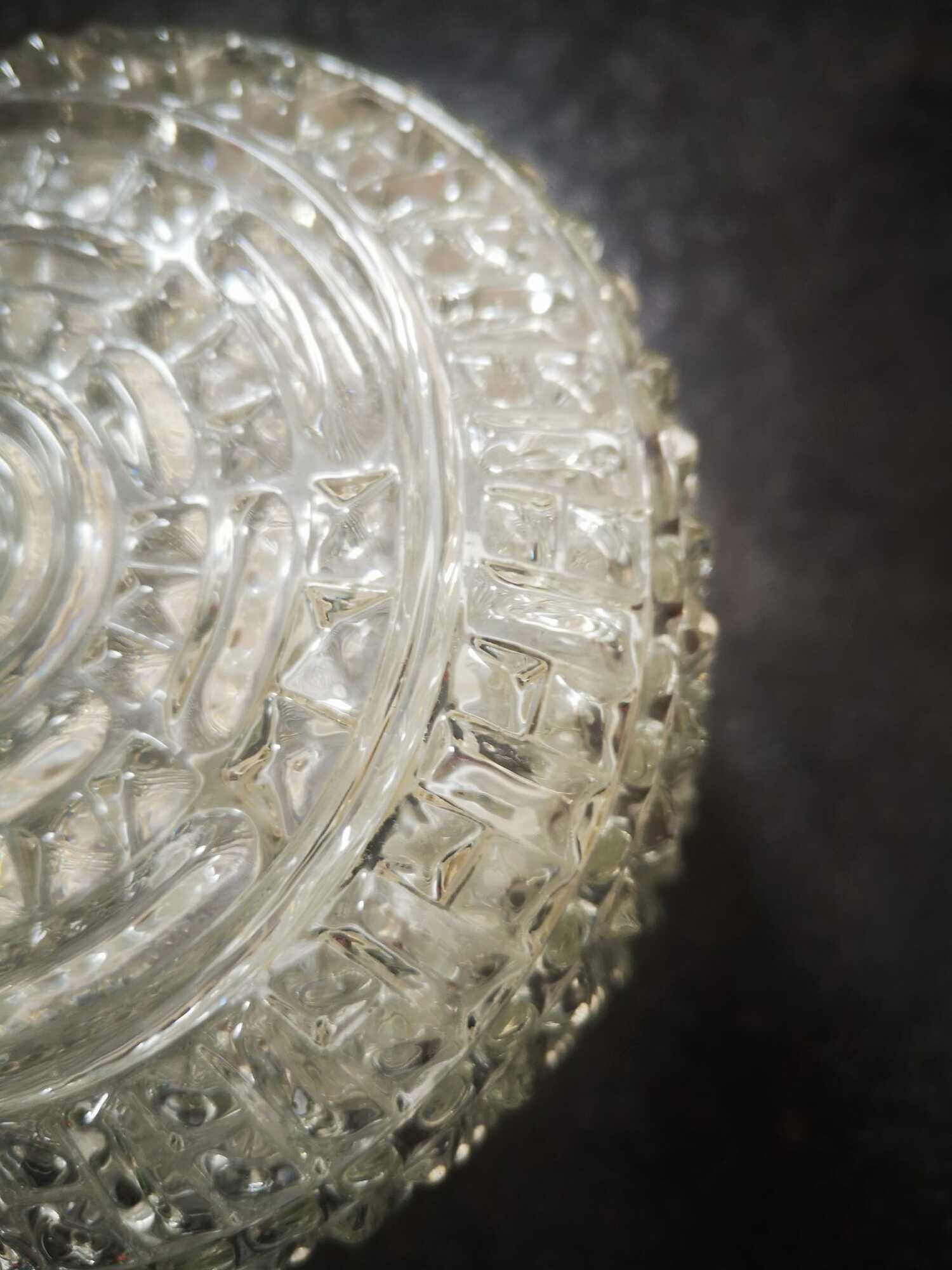 Old ceiling lamp lamp vintage white glass diamond tip ø 14 cm 100% 1970 vintage