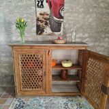 Antique solid pine sideboard with zinc top.