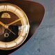 Vintage formica clock silent asymmetrical wall pendulum "FFR Morbier black red"