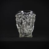 Unsigned Lalique Bacchantes vase in clear crystal, mid-20th century