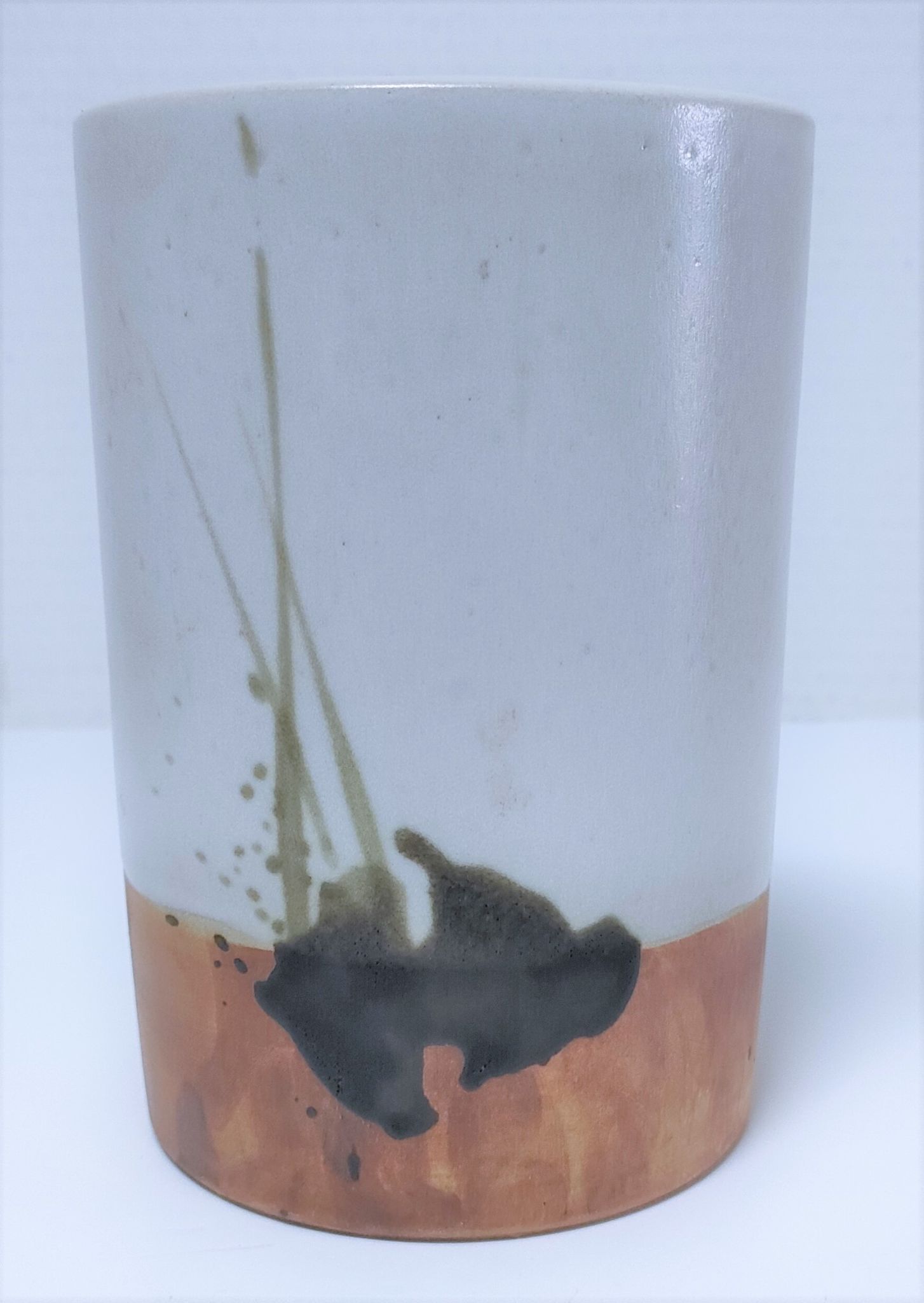 Vase grès émaillé de la poterie la Colombe années 70