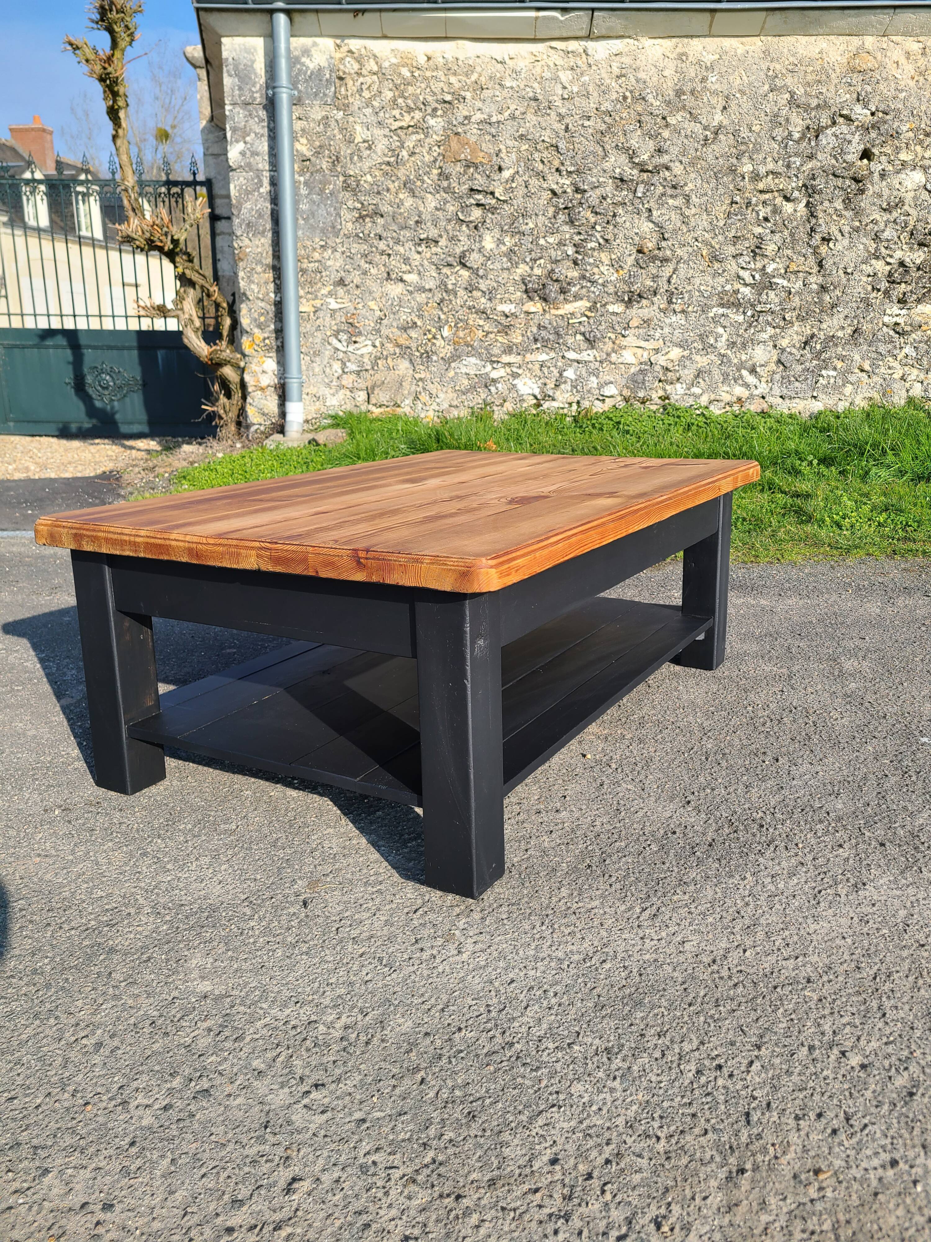 Vintage Scandinavian solid pine coffee table