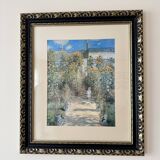 Tableau encadré reproduction Monet "Le Jardin à Vétheuil" 85x73 cm