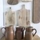 Set of 3 matte stoneware jugs