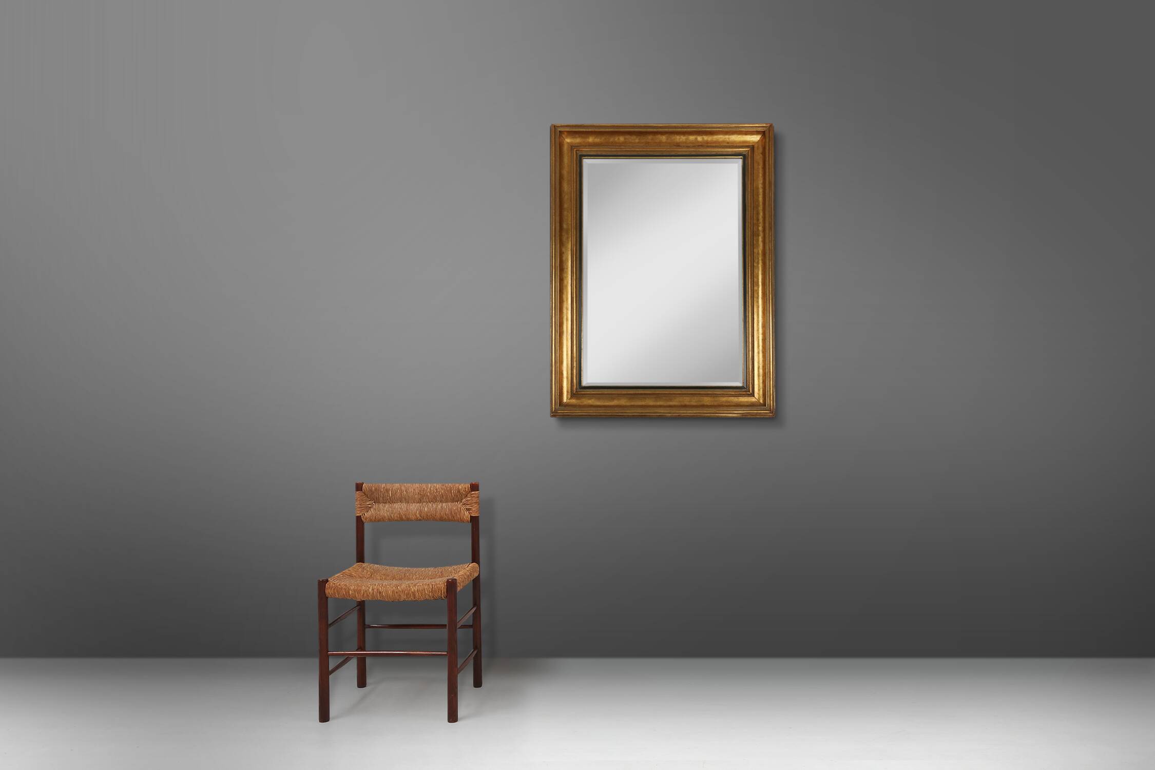 Timeless gilded mirror by Deknudt, Belgium in wood, Belgium ca. 1960