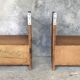 Pair of modernist fin wall shelves in solid oak - 1950