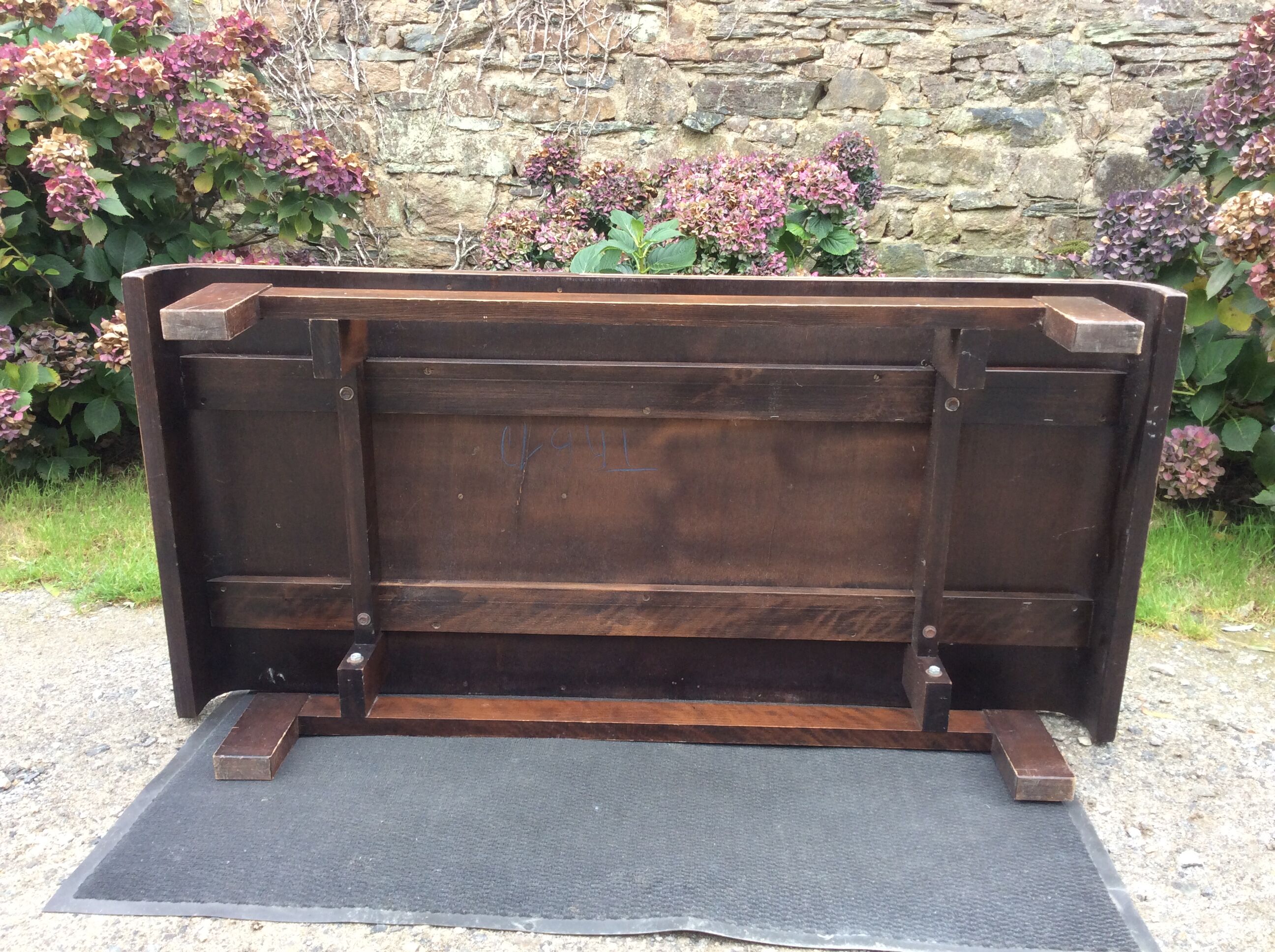 Vintage ceramic coffee table with Roger Capron style herbarium