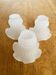 Set of 3 Antique Glass Frosted Shade Tulips - Wheat Ear Pattern