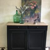 Parisian buffet antique black absolute & wood tray