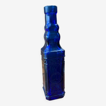 Petite bouteille ancienne bleue cobalt