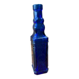 Petite bouteille ancienne bleue cobalt