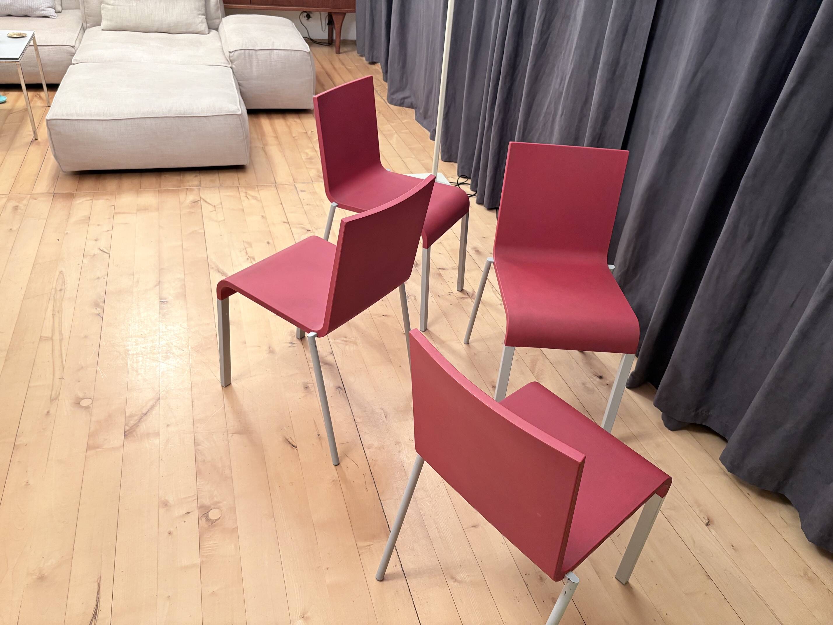 Set of four stackable .03 chairs designed by Maarten van Severen, Vitra, Sw