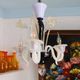 Small Venetian chandelier made of hand-blown Murano glass, lilac and pearlescent.