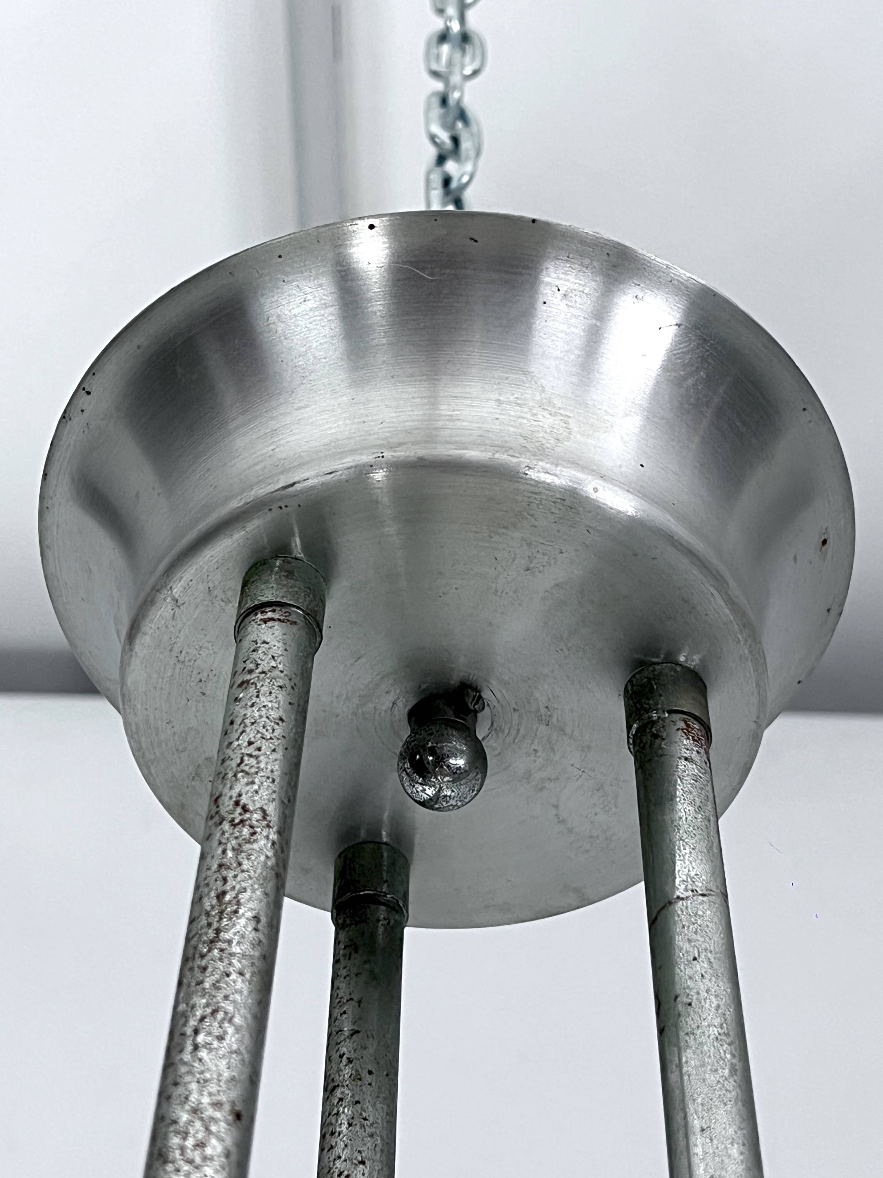 Space Age, Large metal and plastic chandelier by Studioluce. Italy 1970s