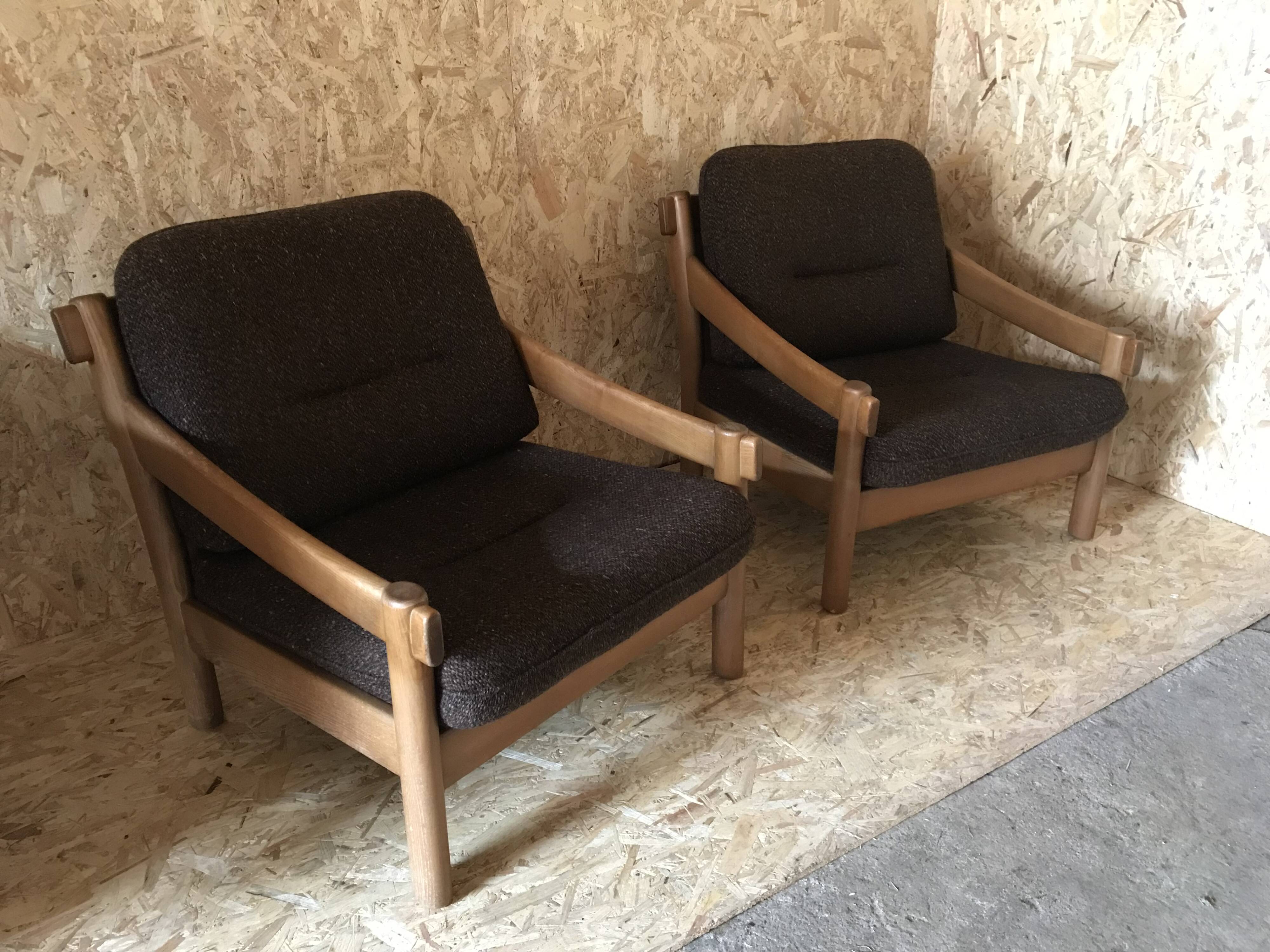 Pair of vintage brutalist armchairs circa 1980