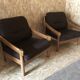 Pair of vintage brutalist armchairs circa 1980