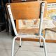 Pair of children's school chairs in wood and metal
