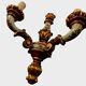 Paire d'appliques Louis XV en bois sculpté et polychrome – XIXe