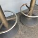 Pair 2 bar stool metal and wood