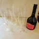 6 champagne flutes in blown glass
