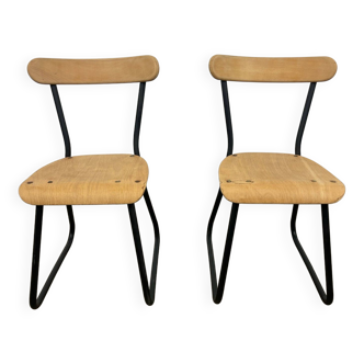 Set of 2 school chairs from the 60s