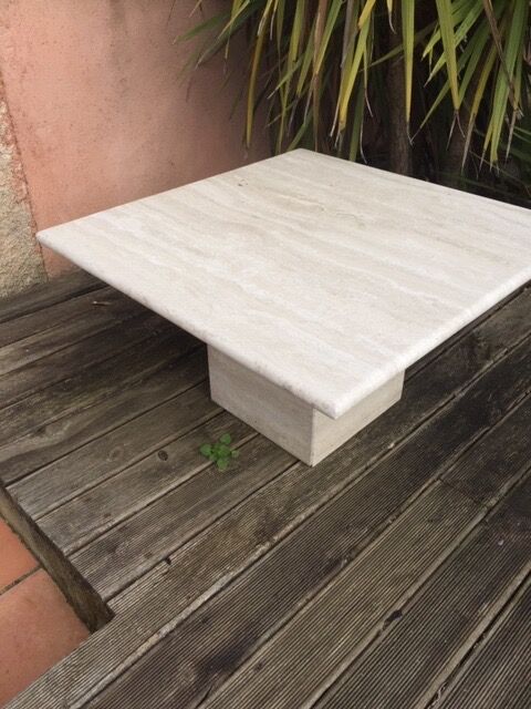 Travertine coffee table