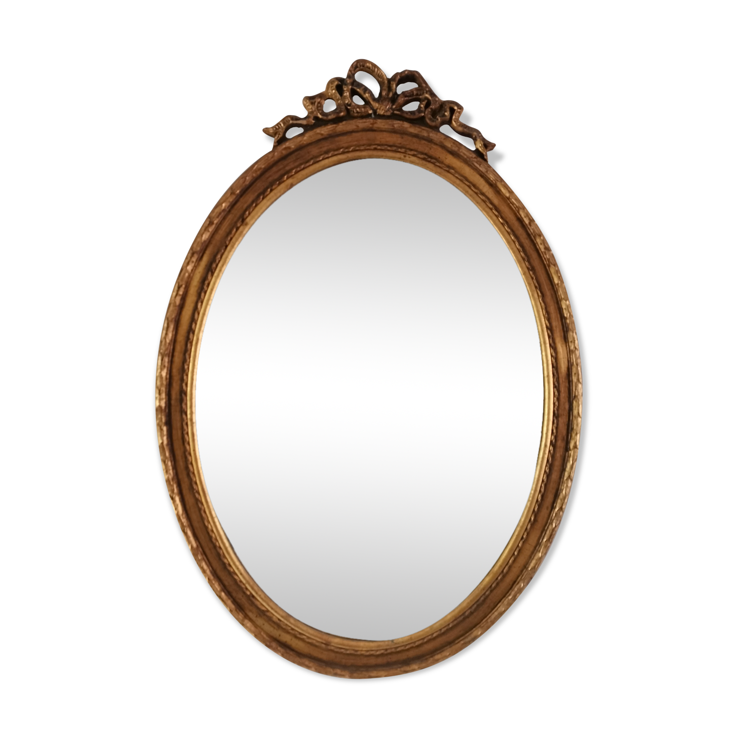 Mirror gilded wood beveled napoleon 50x71cm