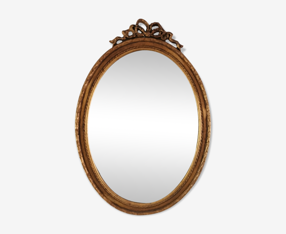 Miroir bois doré biseauté Napoleon 50x71cm