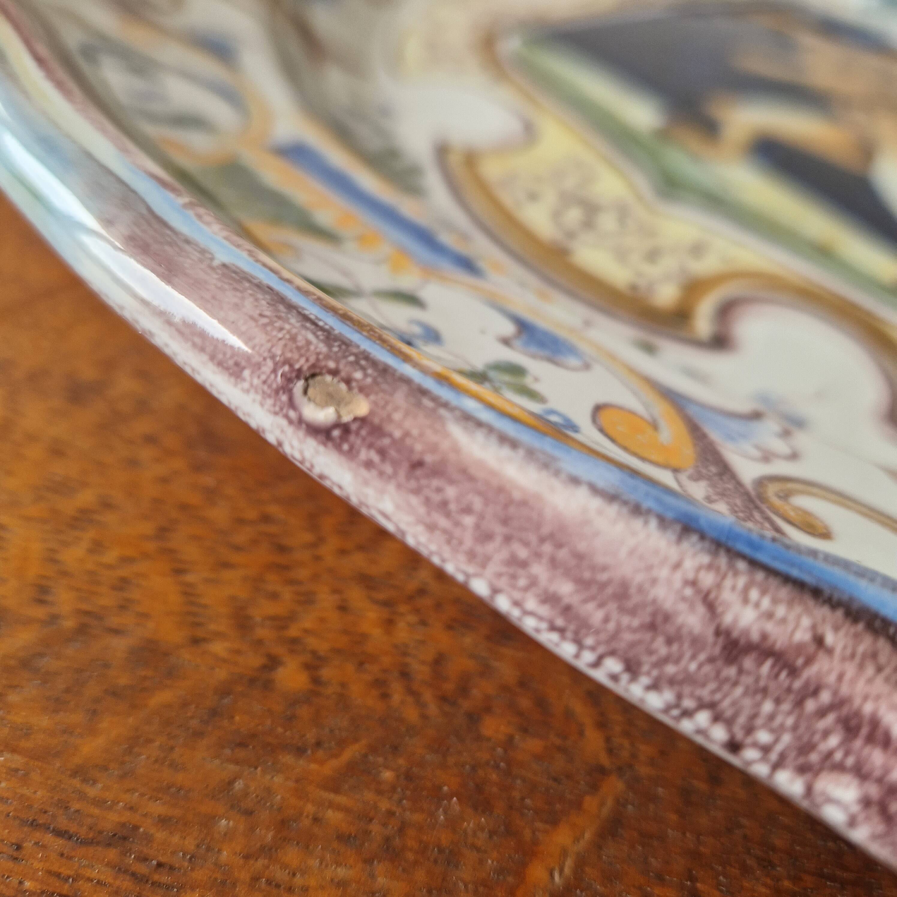 Large plate St Clément old wall decoration lion decor