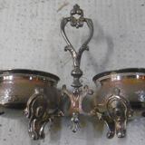Silver metal table salters - boulenger paris hallmark