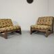 Paire de fauteuils vintage en chêne années 70