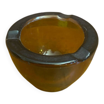 Antique Ashtray Glassware BRUSH Old Rouen Molded Glass France Vintage