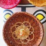 Applique upcyclée en osier et rotin