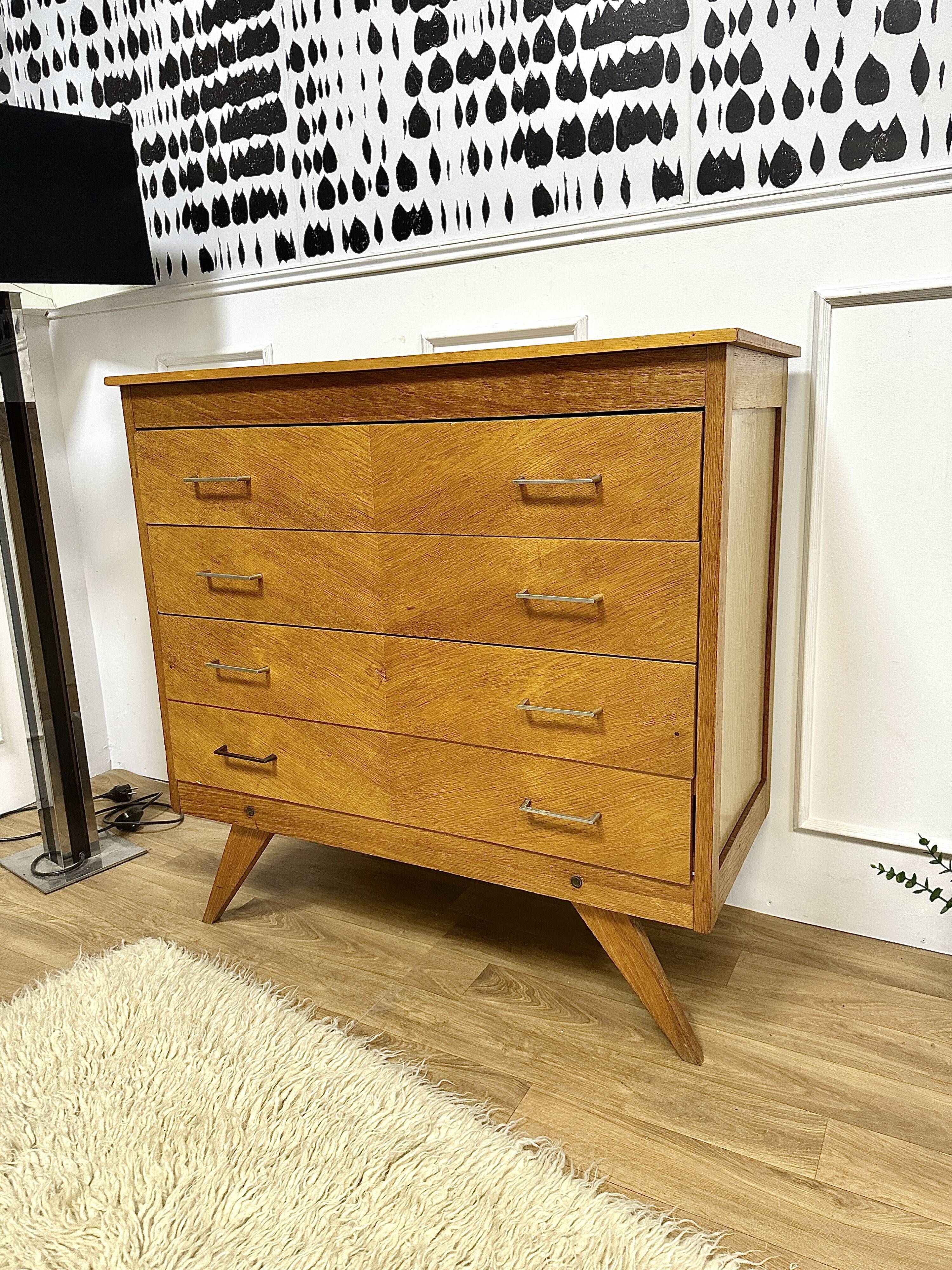 Vintage chest of drawers compass feet