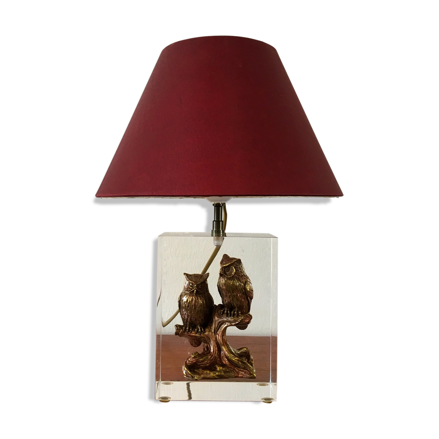 Vintage lamp with owl inclusion 70