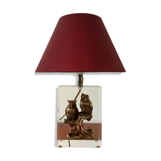 Vintage lamp with owl inclusion 70