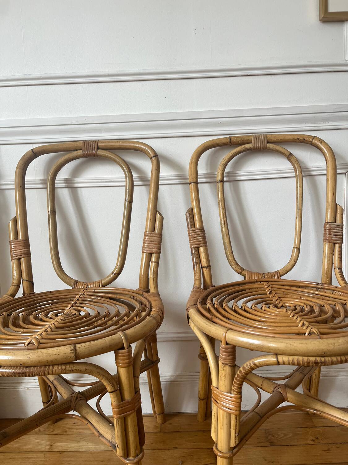 Pair of vintage rattan chairs