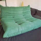 Togo sofa 2 places rehoussé to nine Alcantara Emerald Green