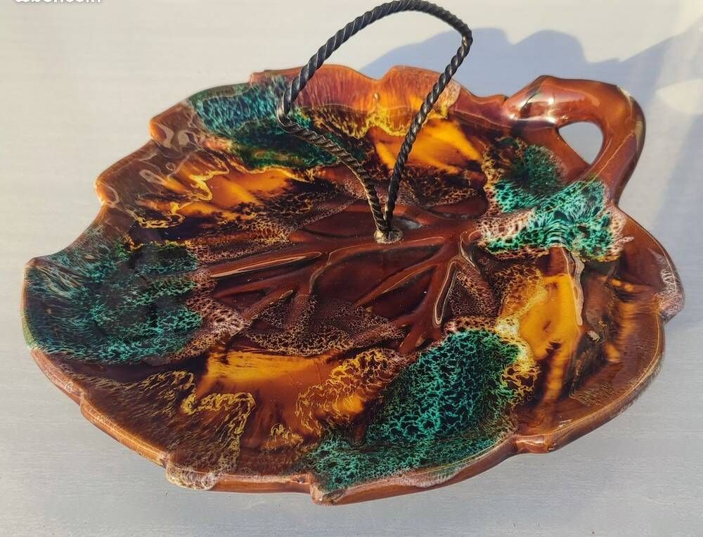 Vintage enamelled ceramic plate Vallauris