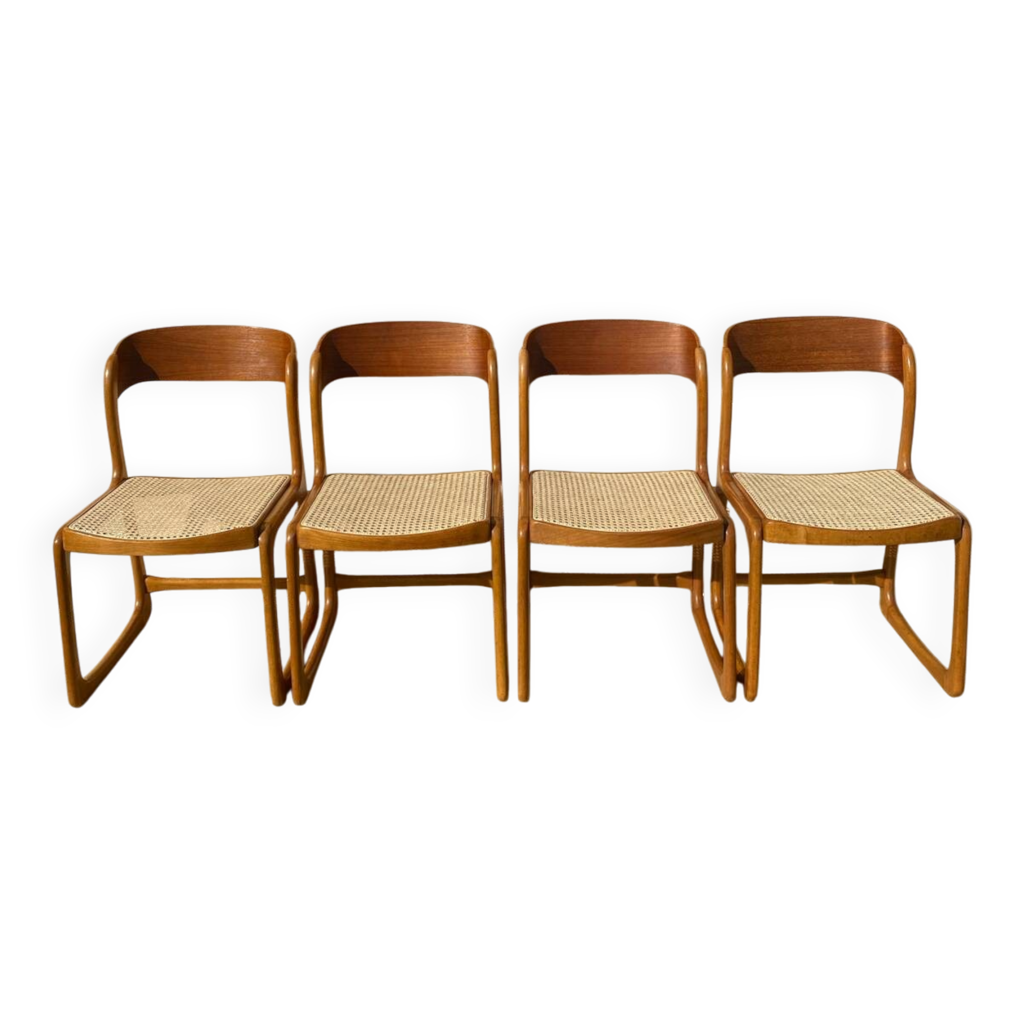 Suite de 4 chaises Baumann « Traineau »