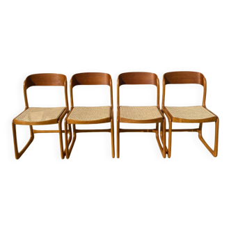 Suite de 4 chaises Baumann « Traineau »