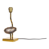 Brass and agate stone table lamp signed by Willy Ceysens, Belgium 1970's