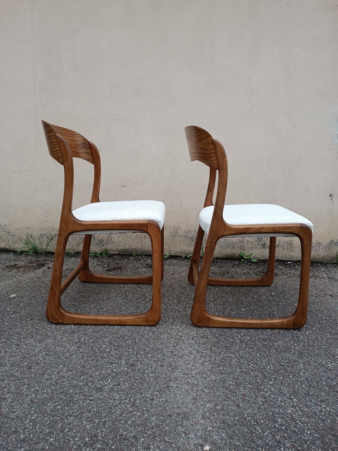 Paire de chaises Baumann traîneau