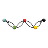 50s coat rack with five vintage balls