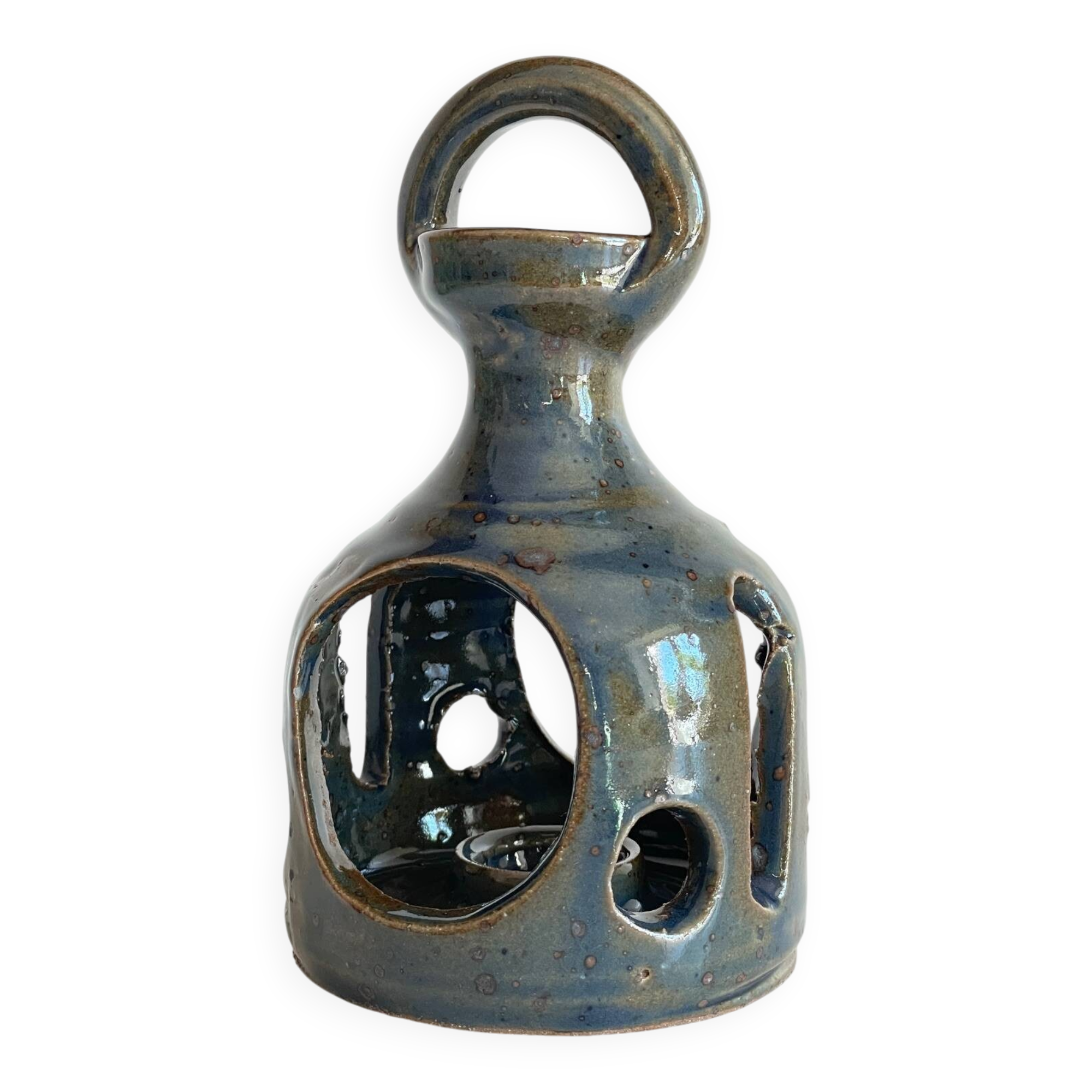 Vintage Handcrafted Stoneware Candle Holder