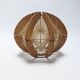Scandinavian design pendant lampshade 70s 1970s vintage in wood and wire
