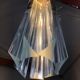 Clear “triedro” Murano glass flush mount