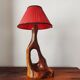 Brutalist lamp 1950/60 olive wood